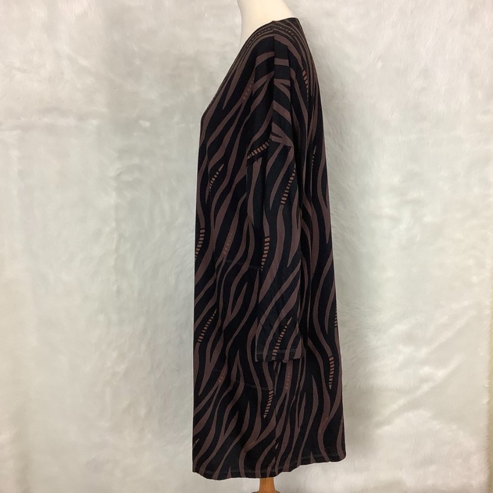 Gudrun Sjoden Brown & Black Wavy Stripe Long Sleeve Dress - Picture 3 of 7